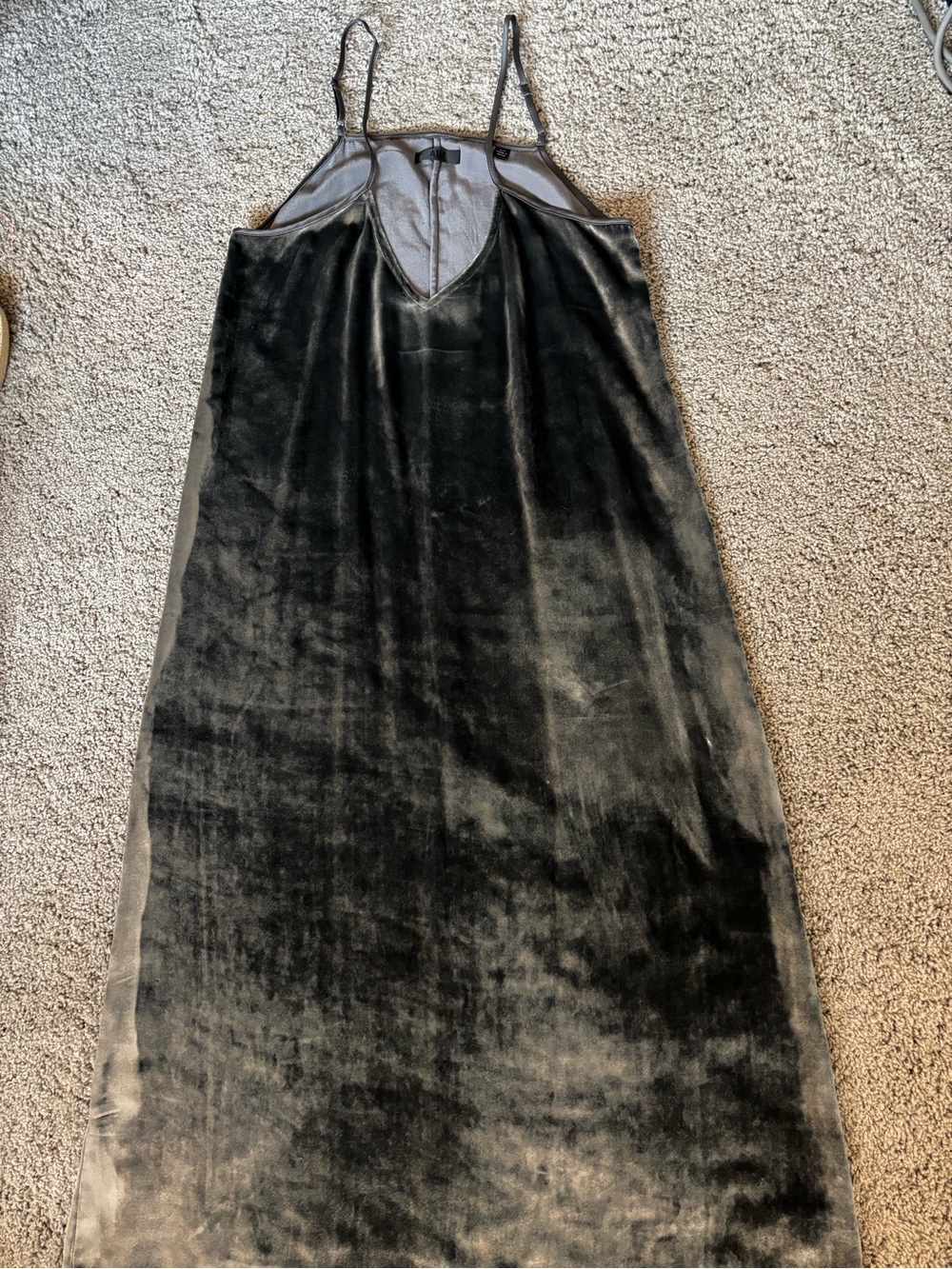 ATM Anthony Thomas Melillo Black Velvet Slip Dress